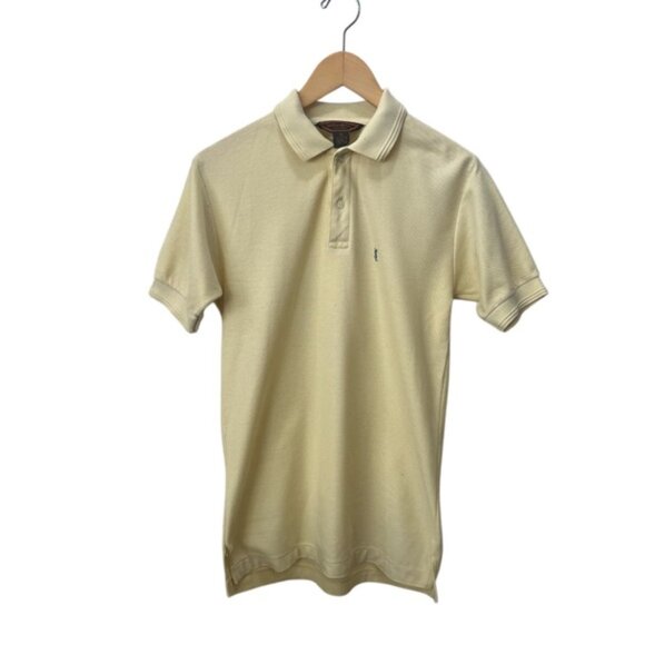 Vintage ves aint aurent portswear ellow 00 otton olo hirt - Picture 3 of 11